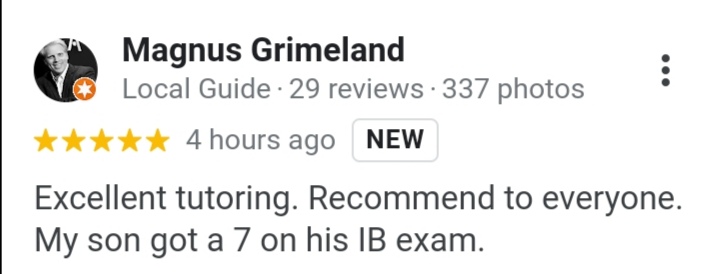 Reviews of IB Diploma Math Tuition