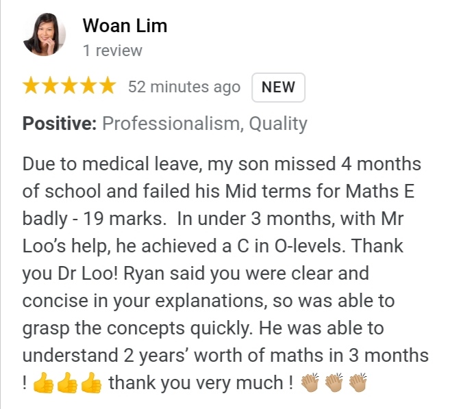 O-level E-Maths Student Review